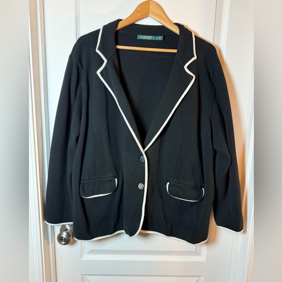 Lauren Ralph Lauren Black Knit Blazer/ Sweater size 3X - Picture 1 of 8